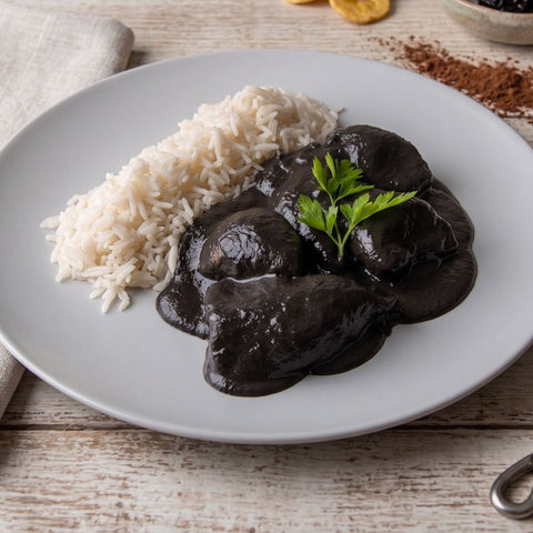 Chipirones en su tinta con arroz blanco