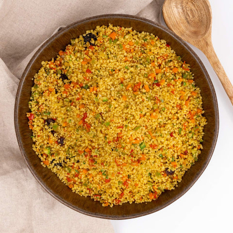 Vista cenital cous cous marroquí