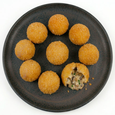 Vista cenital croquetas de hongos
