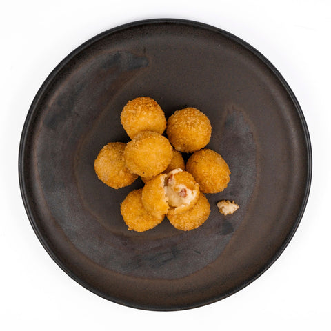 Vista cenital croquetas de jamón serrano