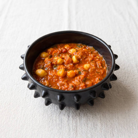 vista angular de curry de garbanzo