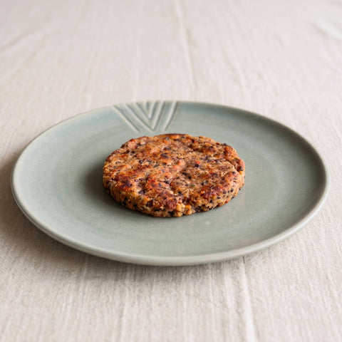 vista angular hamburguesas de frijol con quinoa 